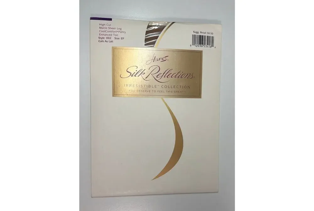 NWT Hanes Silk Reflections Pantyhos Matte Sheer High Cut Stockings Size EF